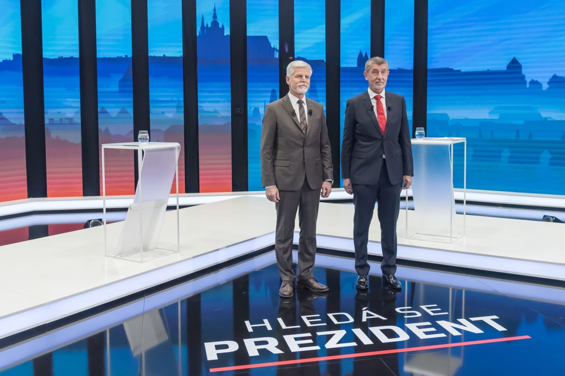 Kandidáti na prezidenta Petr Pavel a Andrej Babiš