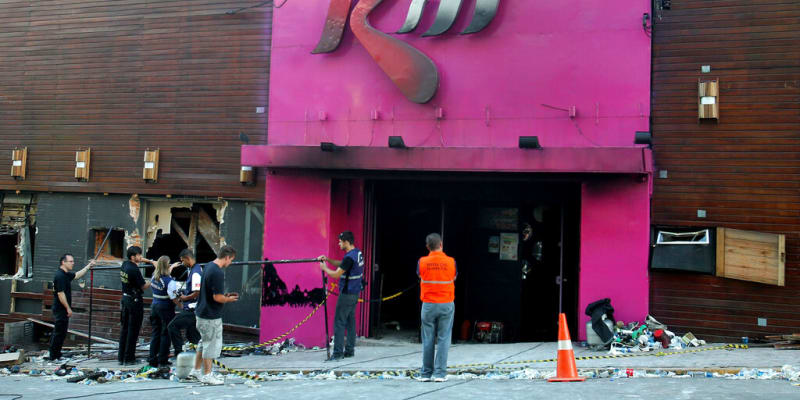 Brazilský klub Kiss po požáru