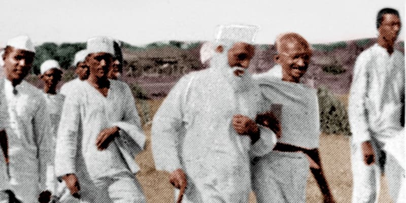 Mahátma Gándhí během tzv. Solného pochodu