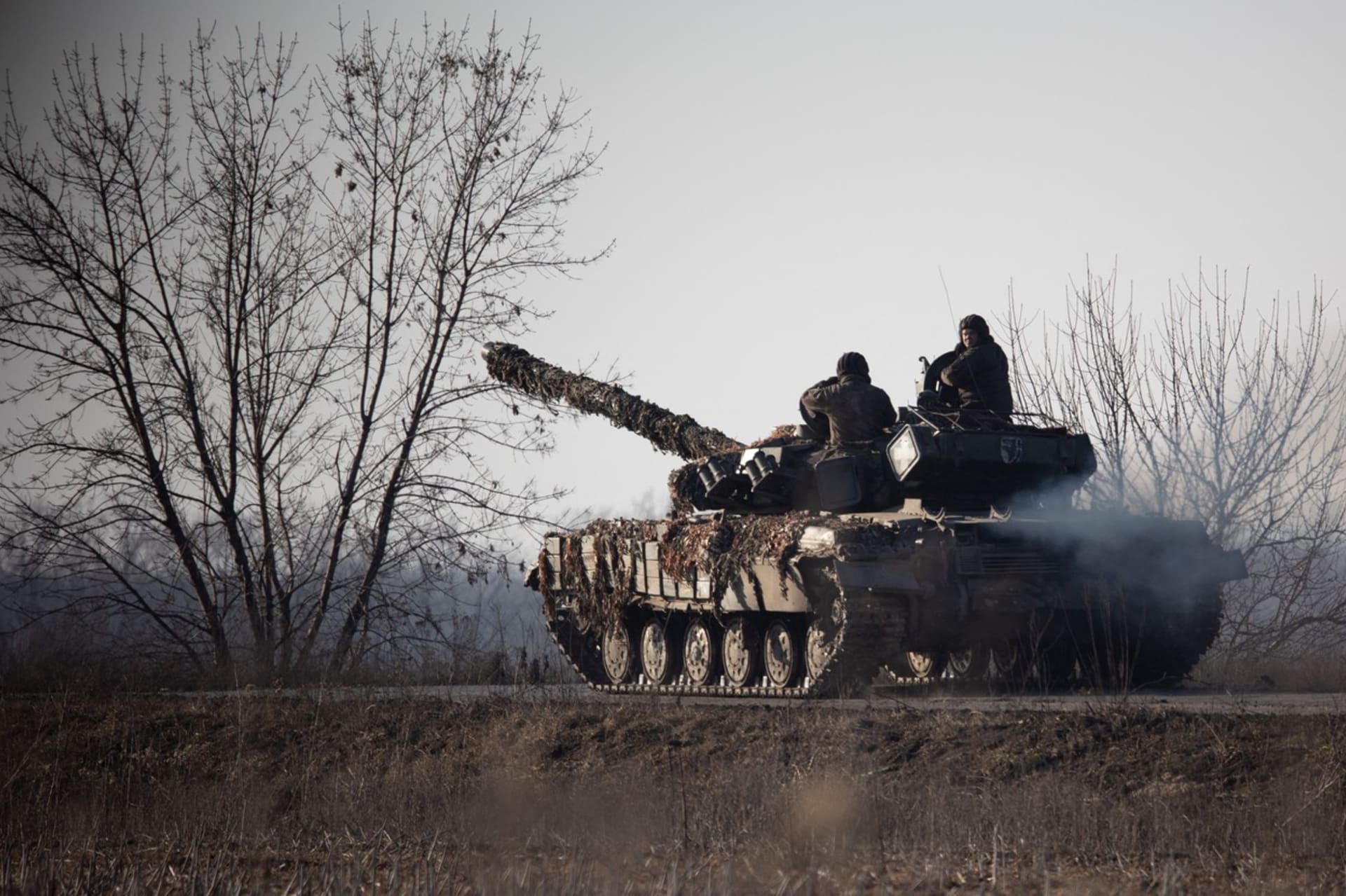 Ukrajinský tank u Bachmutu (27. 1. 2023)