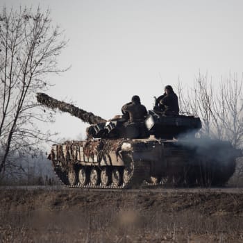 Ukrajinský tank u Bachmutu (27. 1. 2023)