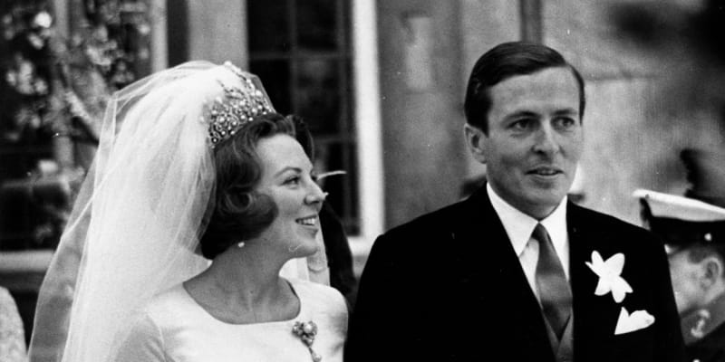 Beatrix na své svatbě s Clausem von Amsbergem (1966)