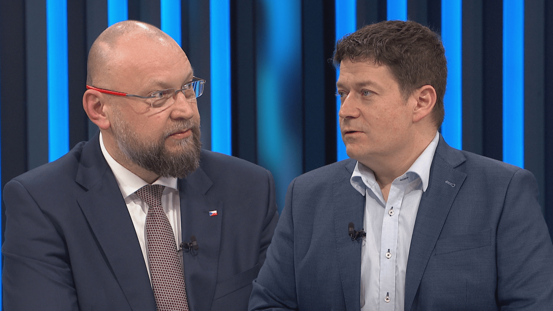 Jan Bartošek a Patrik Nacher ve studiu CNN Prima NEWS