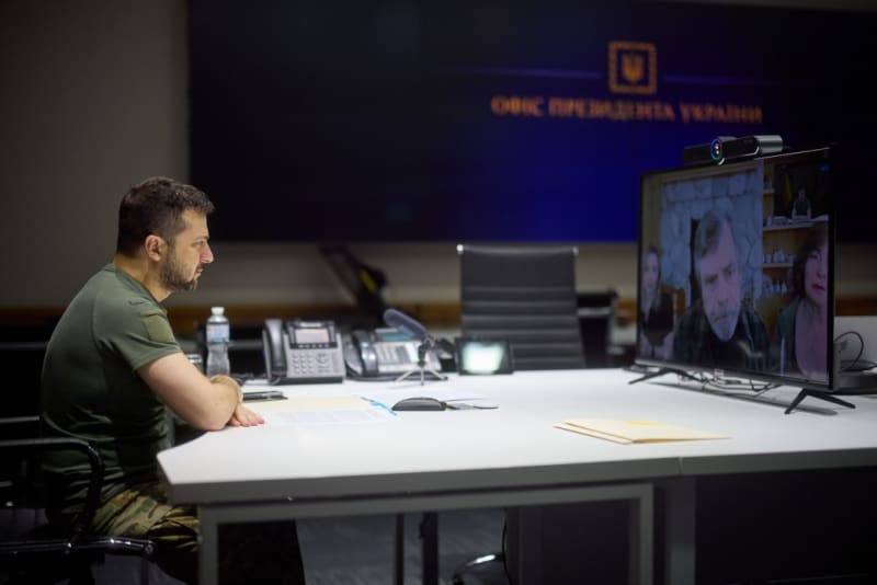 Videohovor herce Marka Hamilla s prezidentem Volodymyrem Zelenským (29.9.2022)
