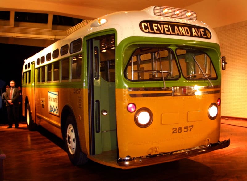 Autobus, v němž byla Rosa Parks v roce 1955 zatčena, je dnes vystaven v muzeu v Detroitu.