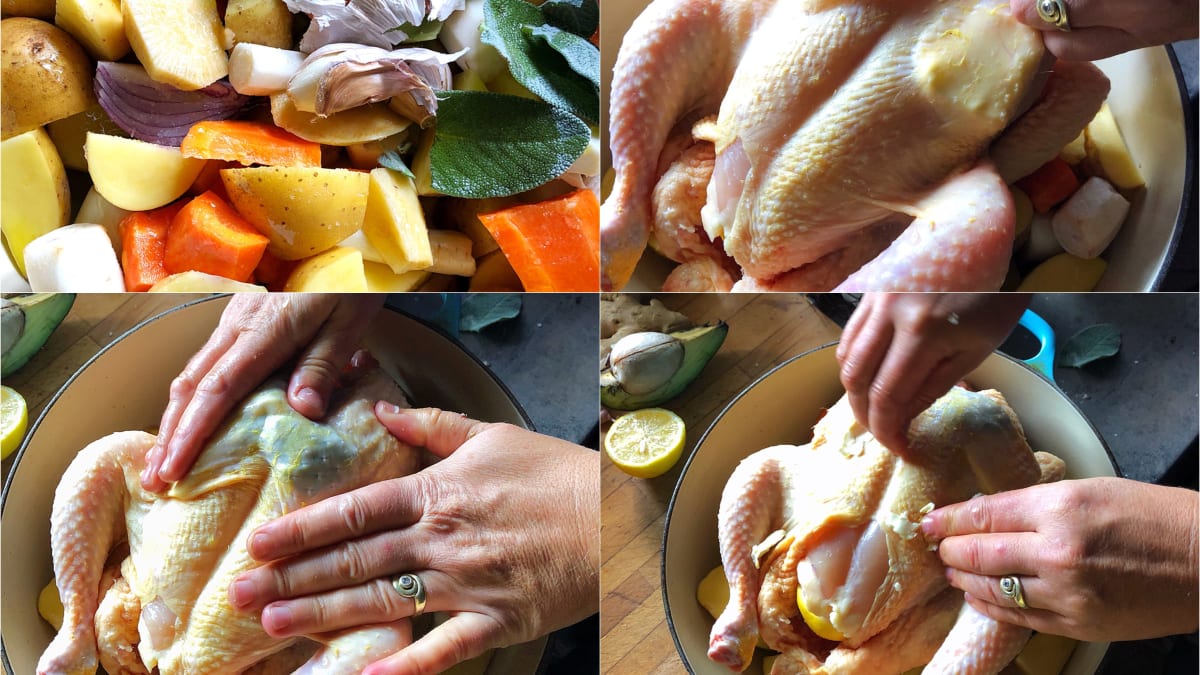 Pečené kuře na zelenině aneb víkendový oběd z jednoho hrnce