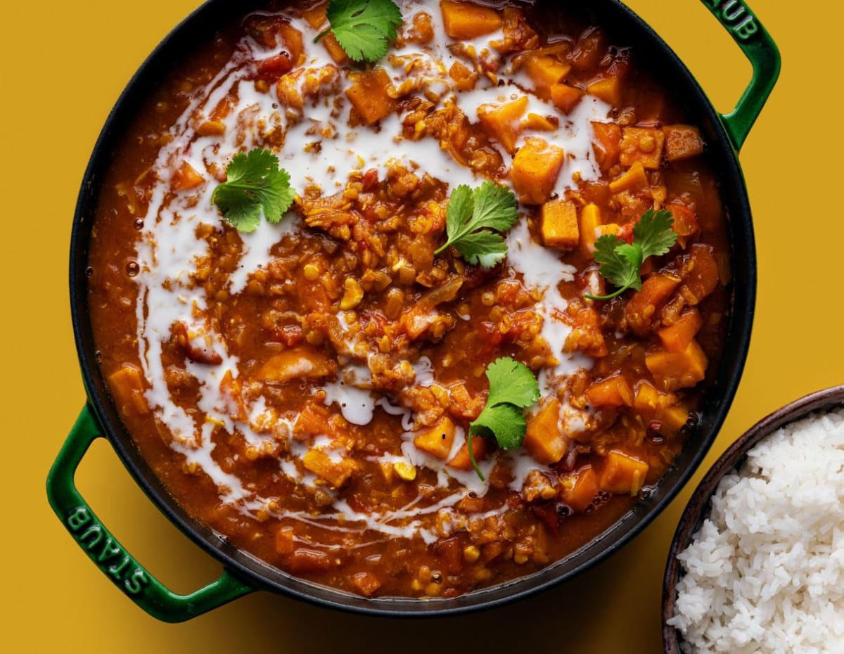 Jíme zdravě: Čočková tikka masala s rýží