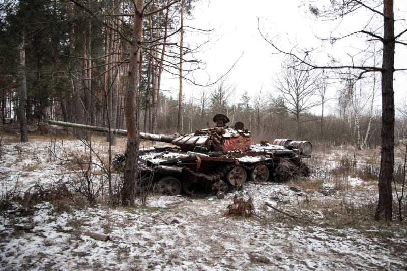 Zničený ruský tank