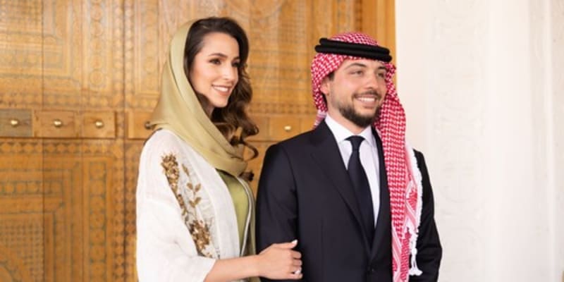  Jordánská princezna Rajwa s manželem.