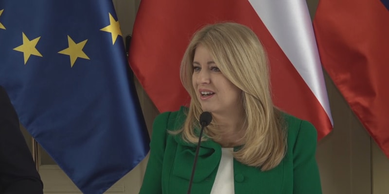 Prezidentka Zuzana Čaputová během Zemanovy návštěvy