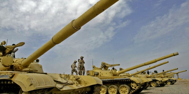 Irácké tanky T-72 na snímku z roku 2006