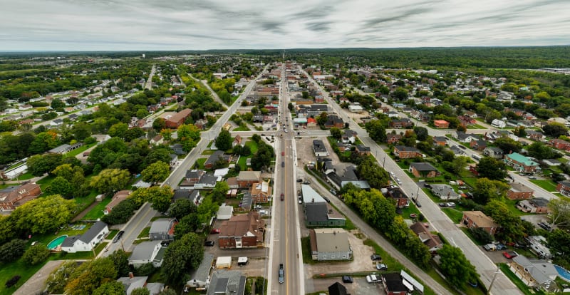 Pohled na kanadské město Renfrew ležící v provincii Ontario