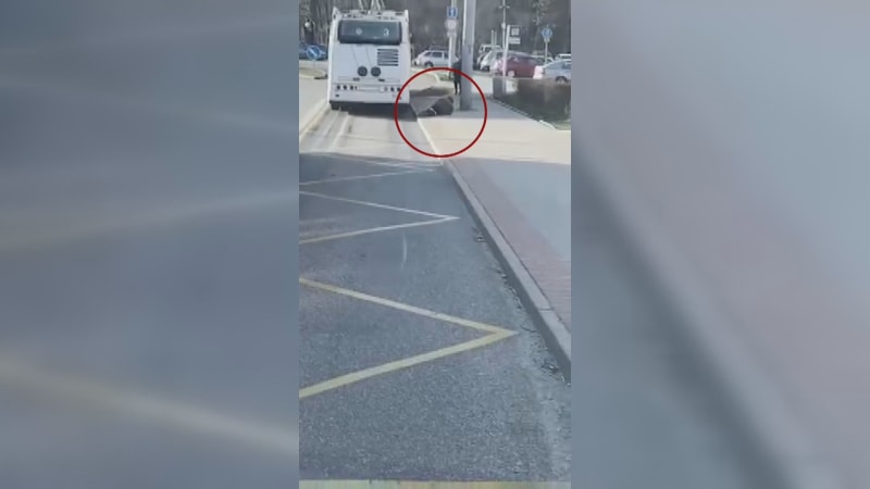 Muž vypadl z trolejbusu, řidič ho málem přejel.