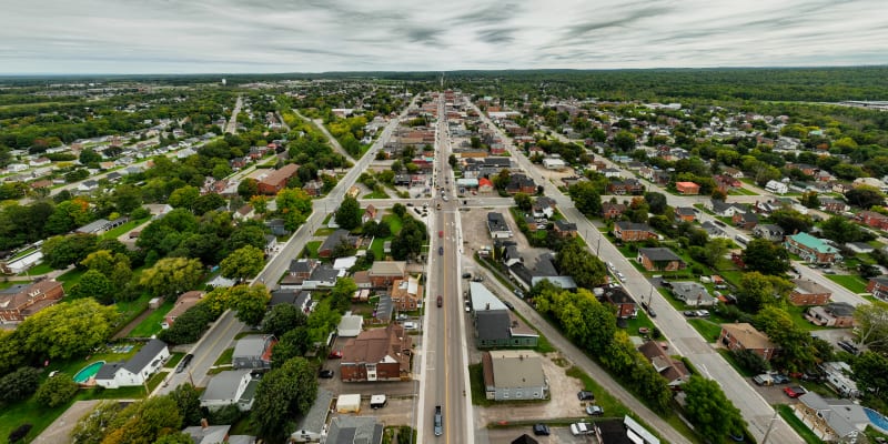 Pohled na kanadské město Renfrew ležící v provincii Ontario