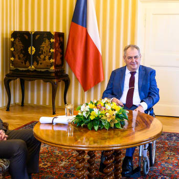Prezident Miloš Zeman v únoru 2023 v Lánech přijal svého nástupce Petra Pavla.