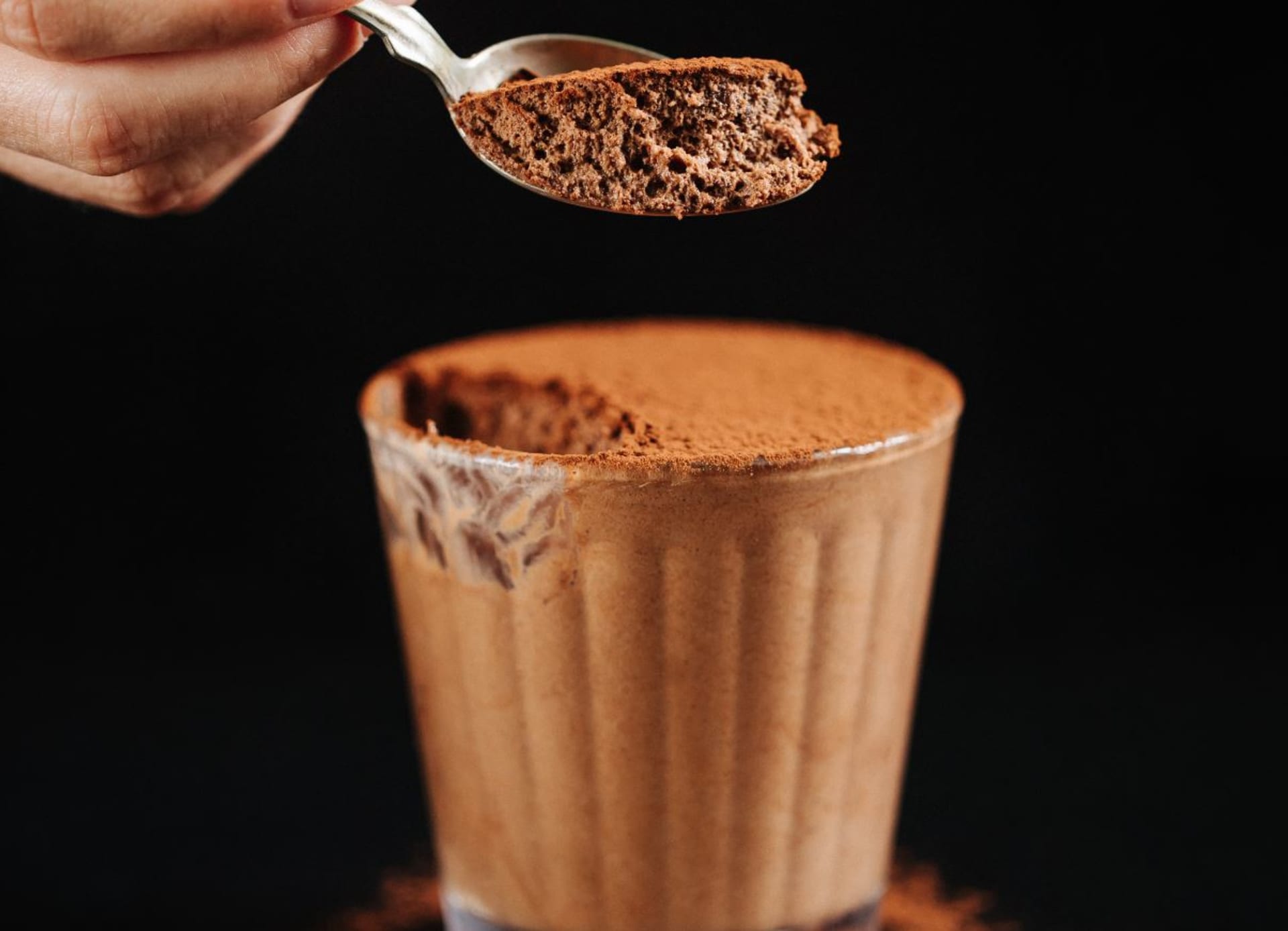 Chocolate mousse made with pickled chickpeas