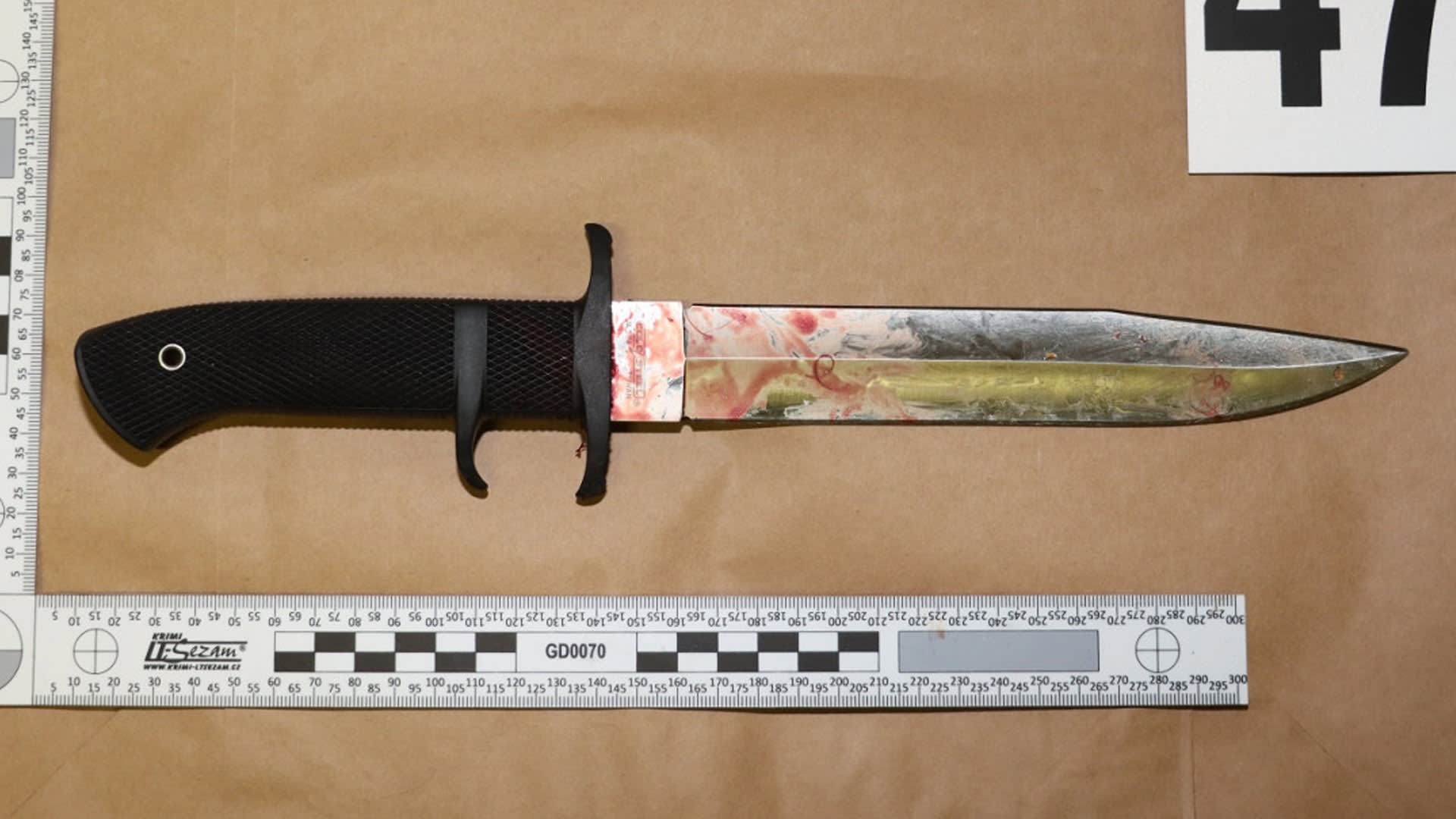 Jeden z nožů, kterým Marek P. vraždil v Kostelci na Hané.