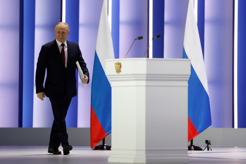 Projev Vladimira Putina (21.2.2023).