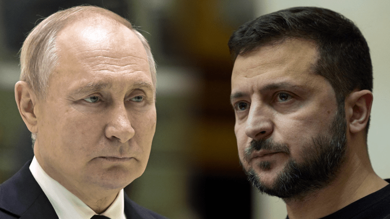 Vladimir Putin a Volodymyr Zelenskyj