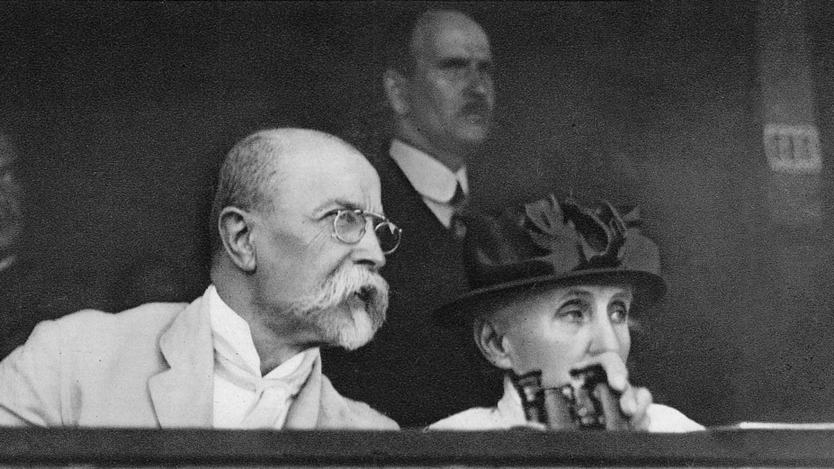 Tomáš Garrigue Masaryk s manželkou Charlottou