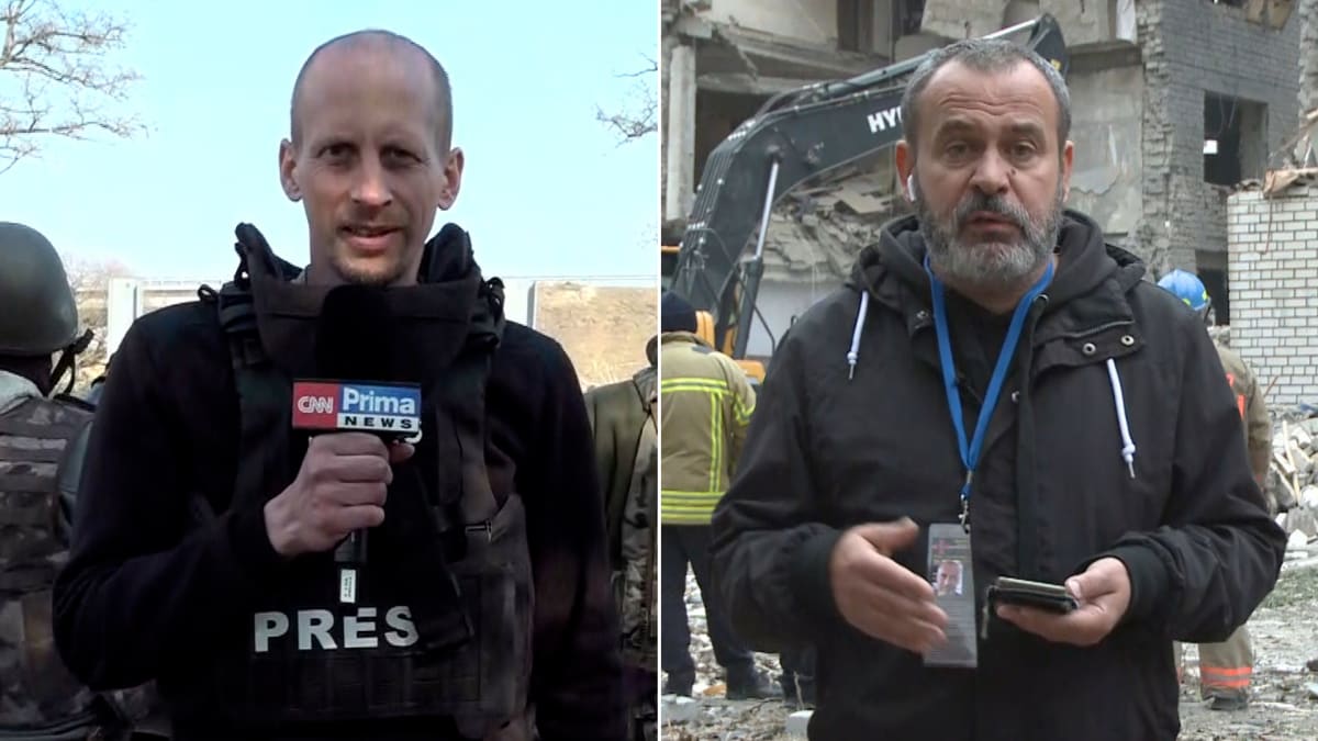 Reportéři CNN Prima NEWS Matyáš Zrno a Patrik Kaizr. Dění na Ukrajině sledují do začátku válečného konfliktu.
