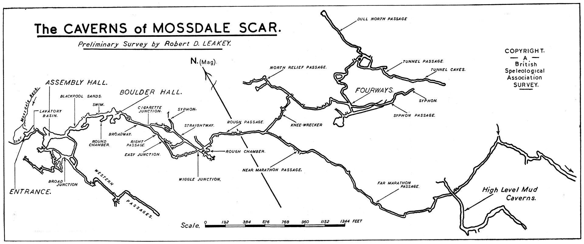 Mapa jeskyní Mossdale