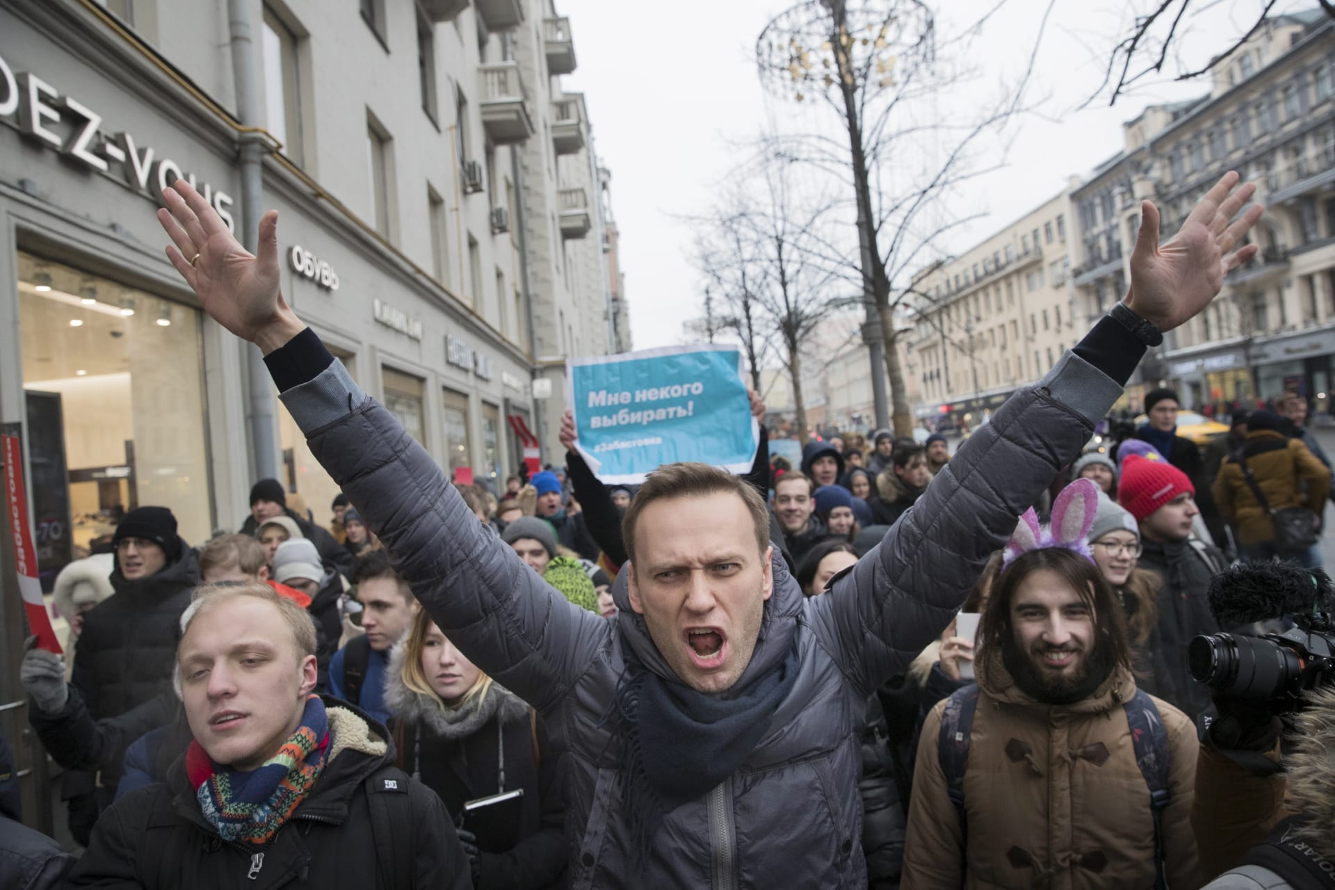 Alexej Navalnyj na protestu