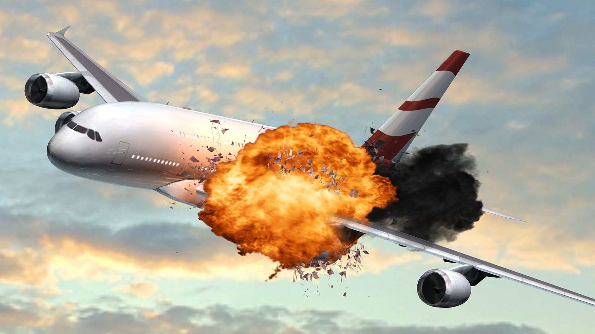 Letadlo po zásahu (ilustrační foto)