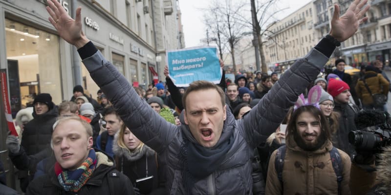 Alexej Navalnyj na protestu