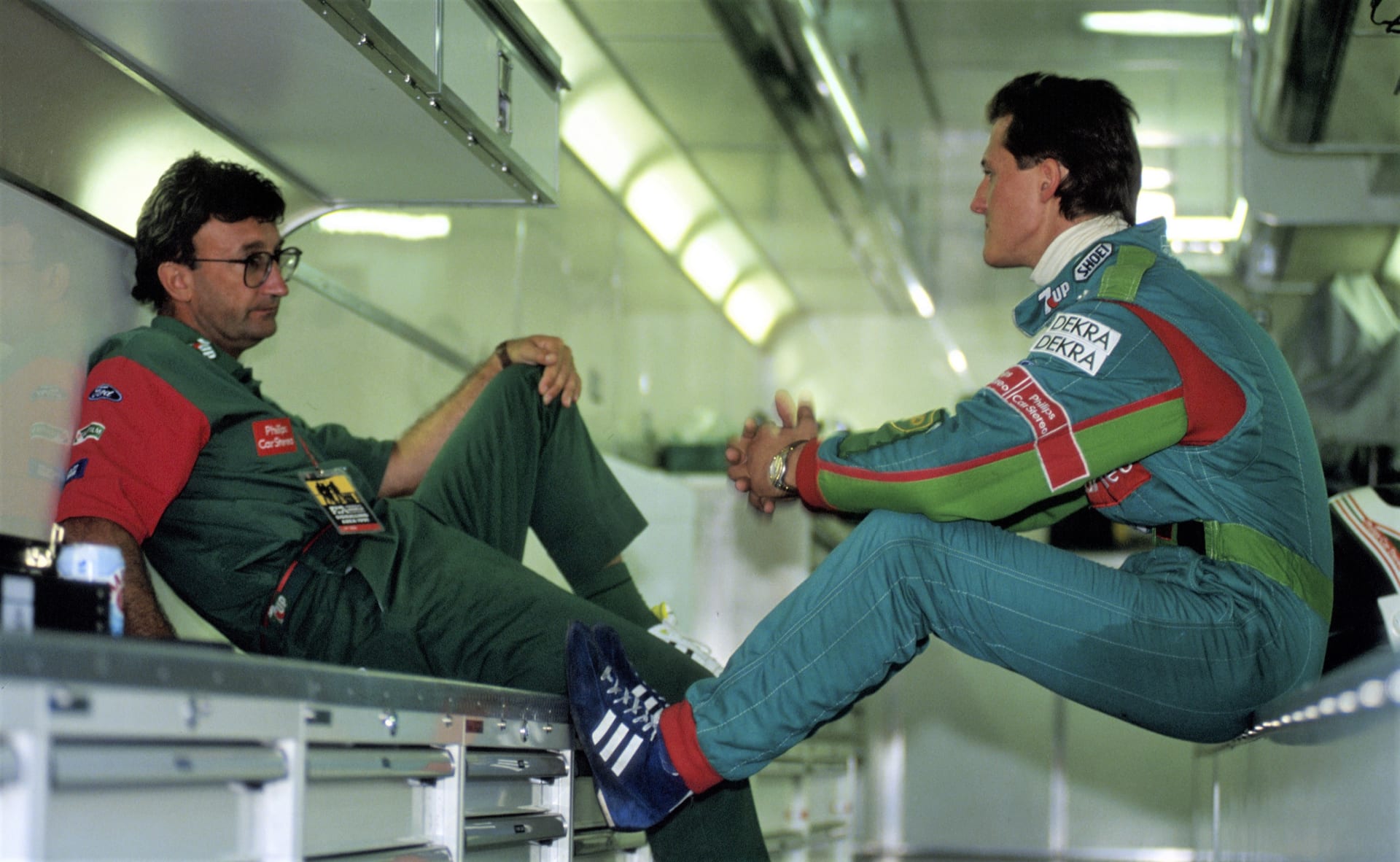 Eddie Jordan s Michaelem Schumacherem na fotografii z roku 1991