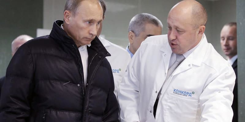 Vladimir Putin a Jevgenij Prigožin