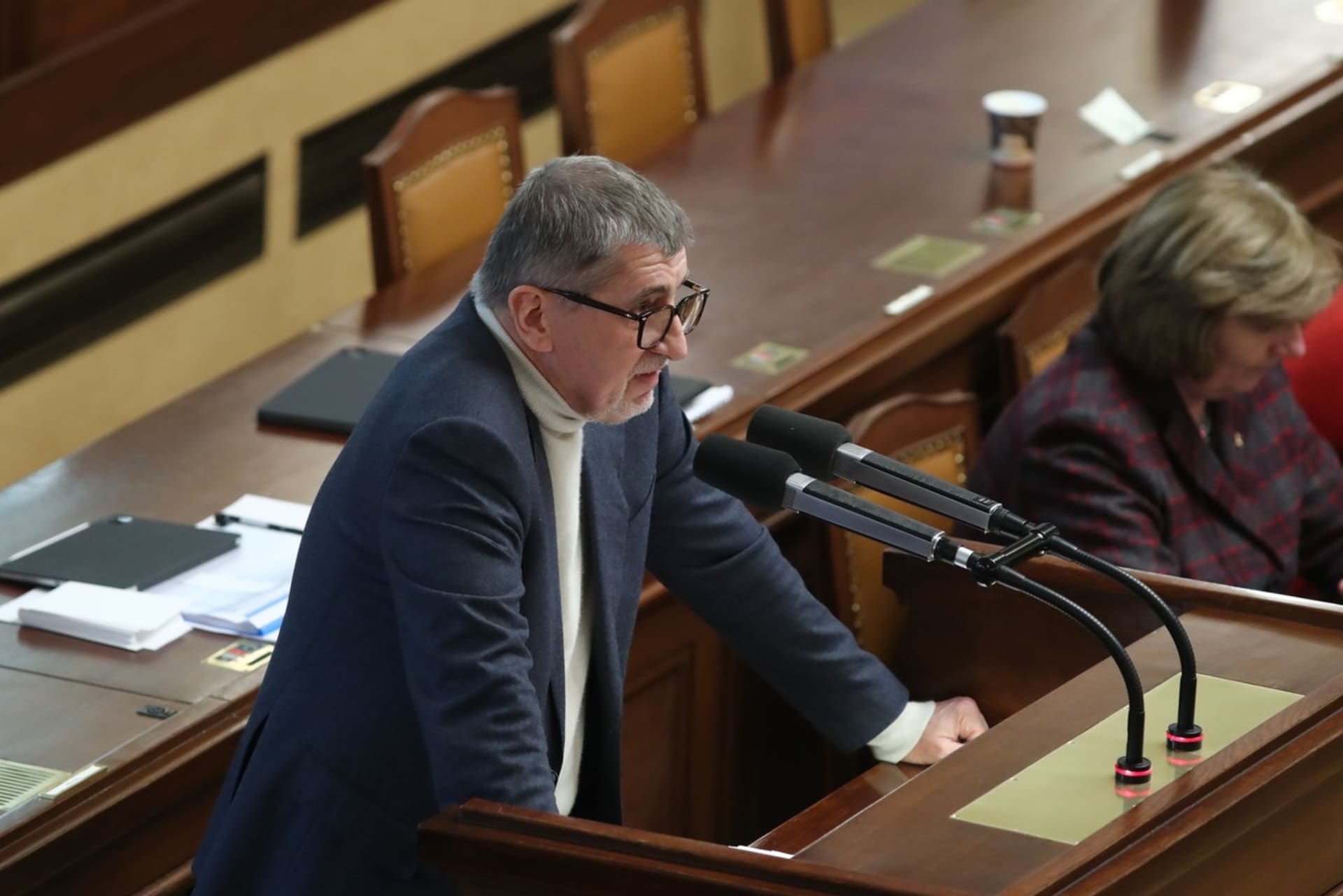 Šéf hnutí ANO Andrej Babiš ve Sněmovně, 1. března 2023