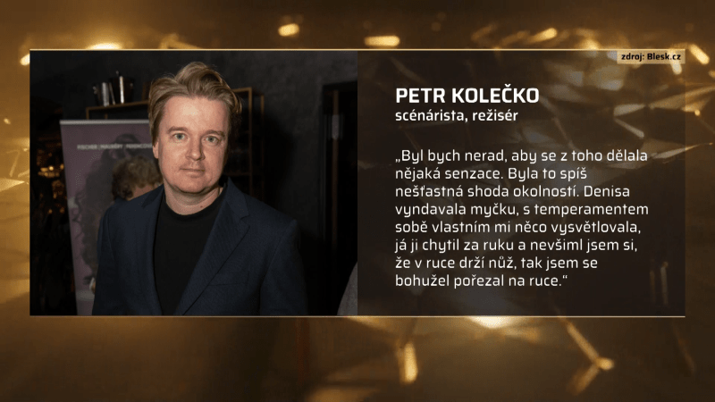 Prohlášení režiséra Petra Kolečka k incidentu, během kterého si doma poranil ruku.