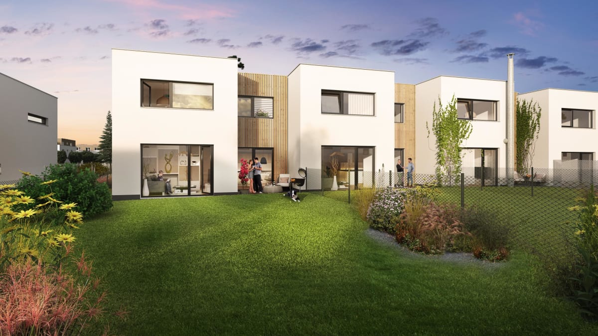 Rodinné domy v projektu Nová Valcha jsou navrženy s důrazem na moderní architekturu a praktičnost.