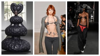 Šokující modely z Paříže: Týden módy předvedl nafukovací šaty, babičky i nahotu
