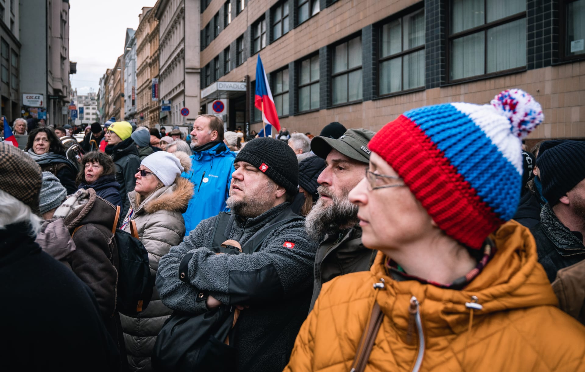 Protivládní a protiukrajinská demonstrace Jindřicha Rajchla na Václavském náměstí, 11. března 2023
