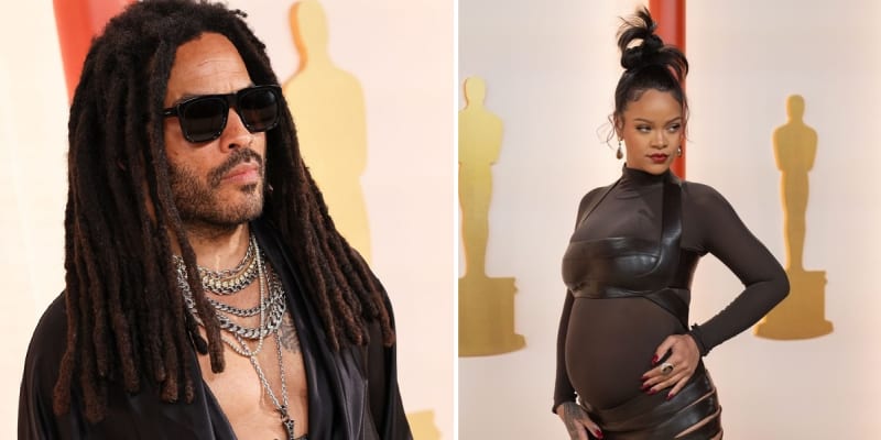 Lenny Kravitz i Rihanna zářili na Oscarech. 