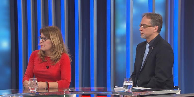 Poslanci Renata Zajíčková(ODS) a Zdeněk Kettner(SPD) v pořadu Zprávy plus na CNN Prima NEWS 