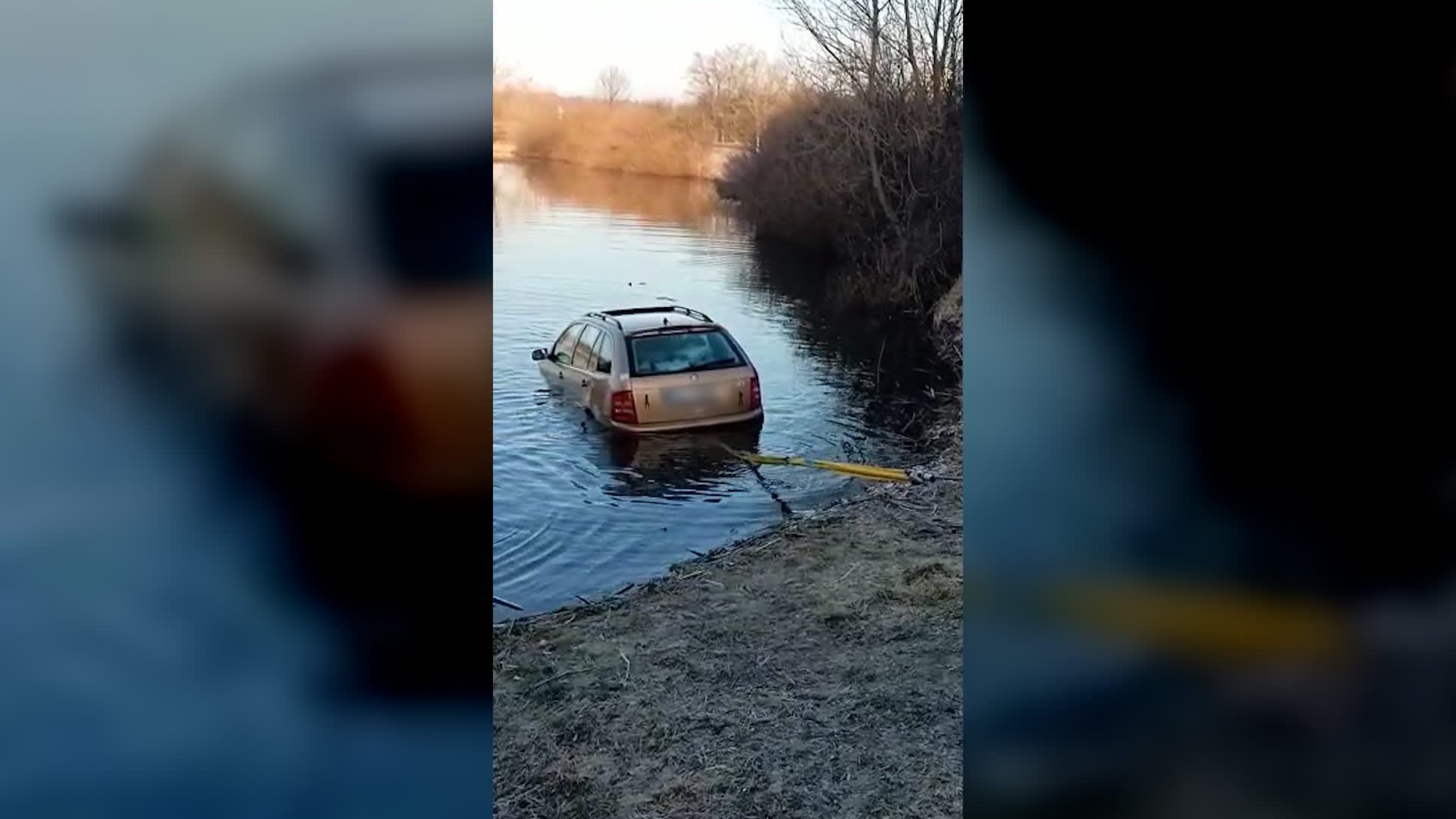 Řidič na Chrudimsku vjel do rybníka.