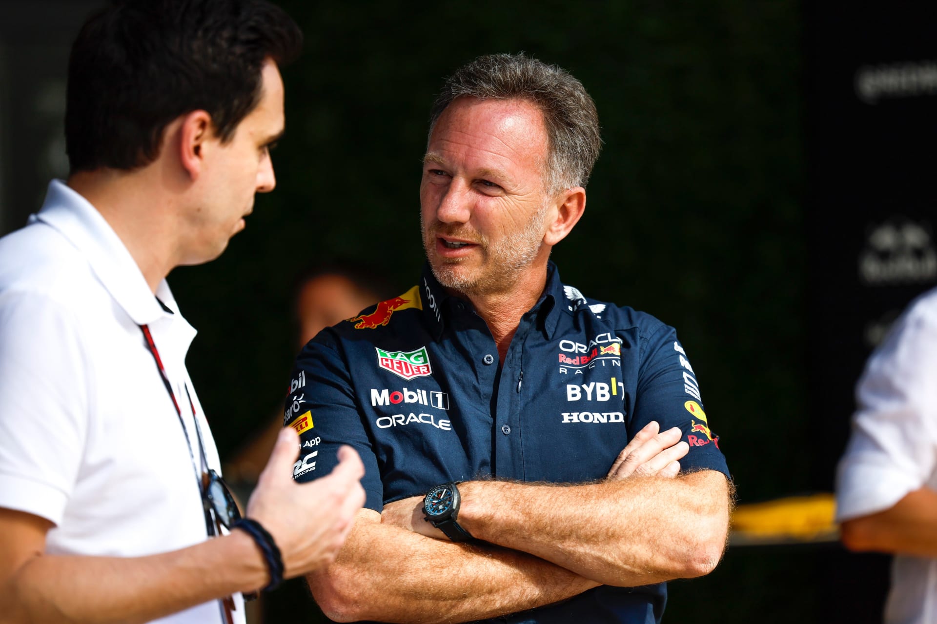 Bývalý závodník a nynější šéf závodního týmu Red Bullu Christian Horner (18. 3. 2023)