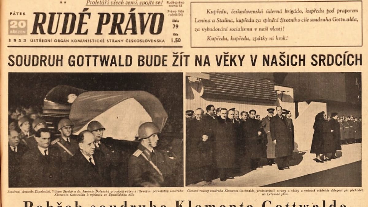Pohřeb Klementa Gottwalda 19. března 1953. Fotografie z knihy Klement Gottwald, SNPL, Praha 1953.