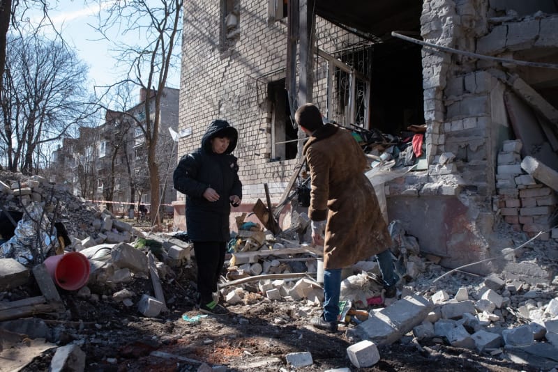 Následky ruského ostřelování Kramatorsku – 14. 3. 2023