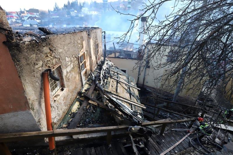 Požár ve slovenské Banské Štiavnici