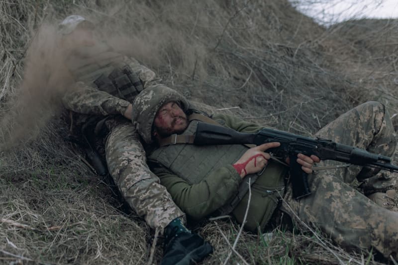 Zraněný ukrajinský voják (ilustrační foto)