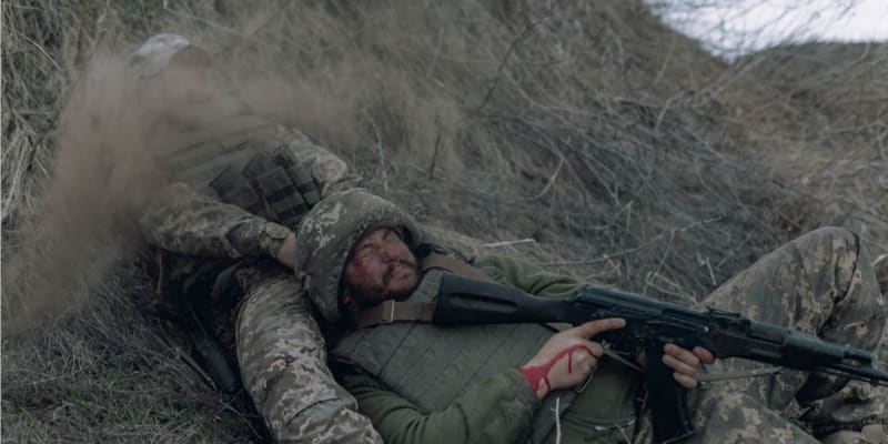 Zraněný ukrajinský voják