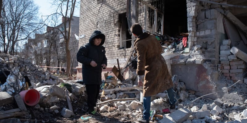 Následky ruského ostřelování Kramatorsku – 14. 3. 2023