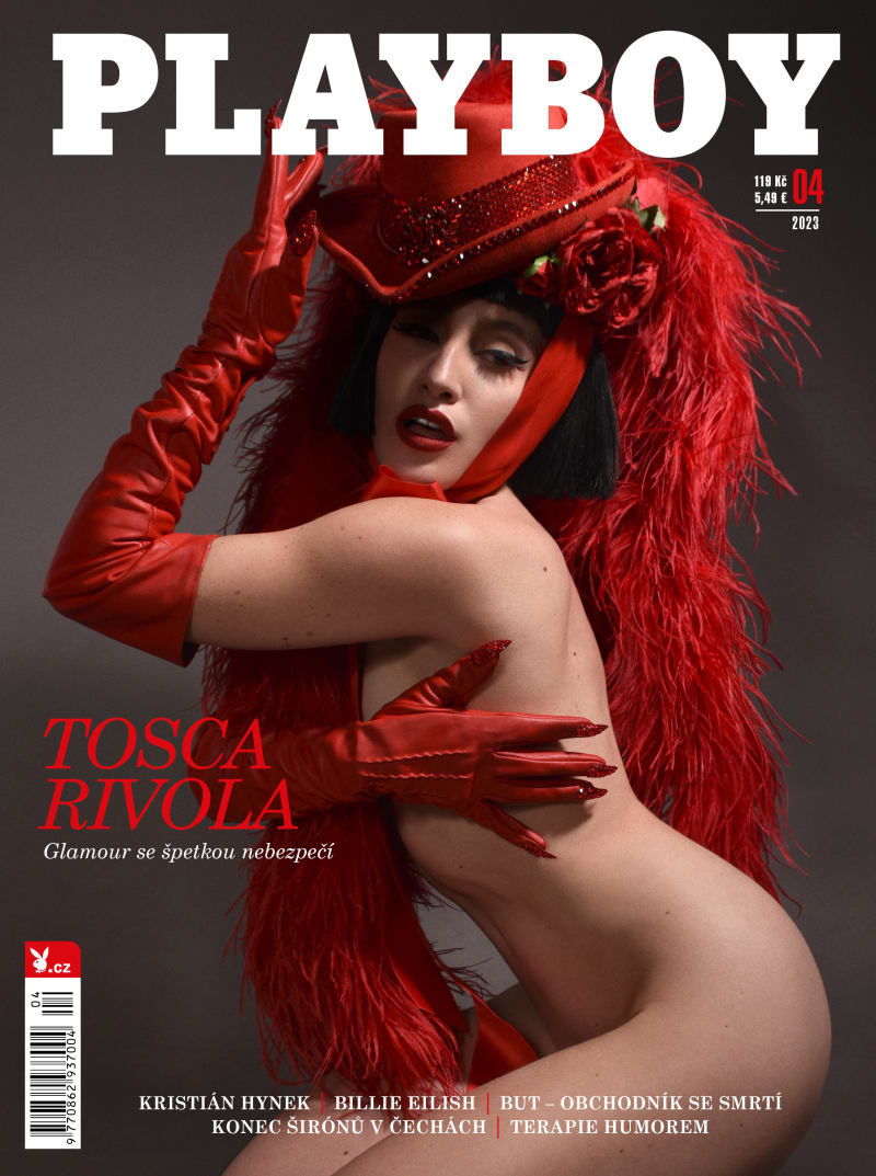 Na dubnové titulní straně pózuje americká akrobatka a burleska Tosca Rivola