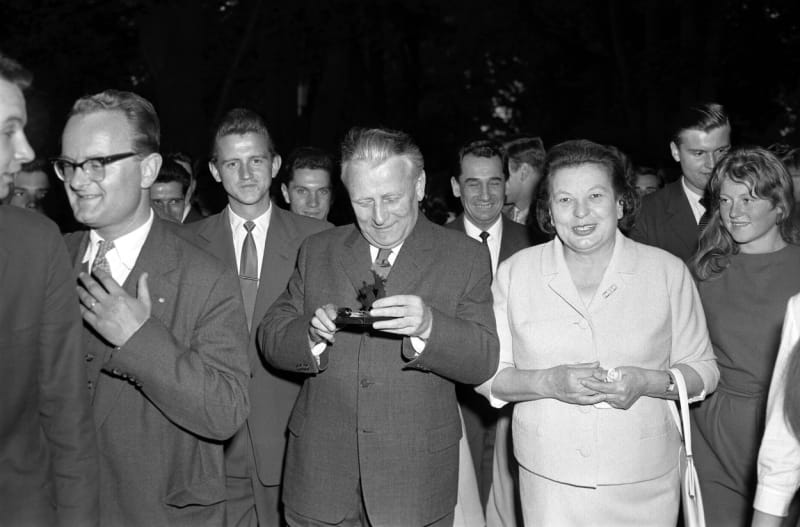 Prezident Antonín Novotný s manželkou Boženou v roce 1961.