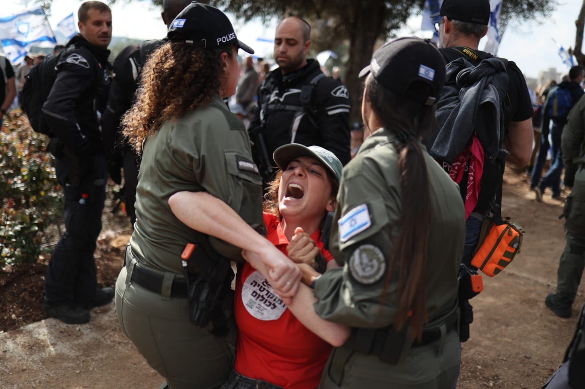 Policie zasáhla proti demonstrantům v Izraeli (27. 3. 2023)