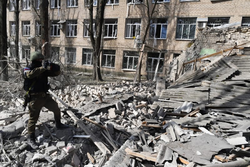 Ukrajinci ostřelovali ruské pozice v Melitopolu. (27 .3. 2023)
